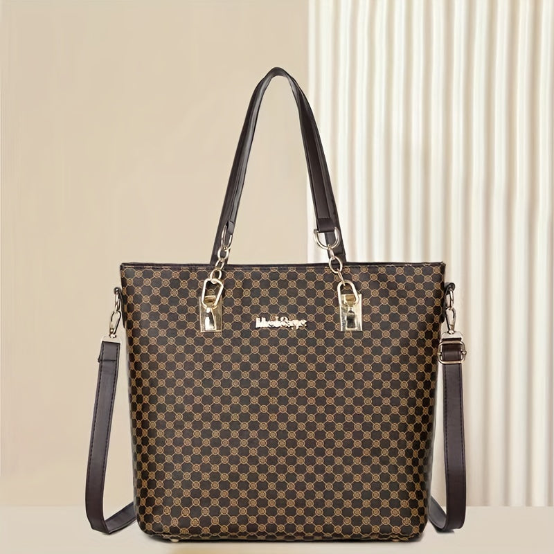 6PCS Luxury PU Leather Tote Bag Set - Stylish Clutch & Shoulder Bag - Perfect for Casual, Work & Versatile Wear - Durable & Roomy Commuter Bags - A Complete Wardrobe Accessory