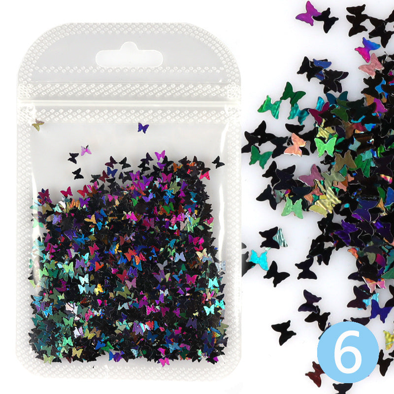 Holographic Butterfly Heart Nail Art Glitter Micro Laser Star Flakes 3D Sequins Polish Manicure Nail Decoration