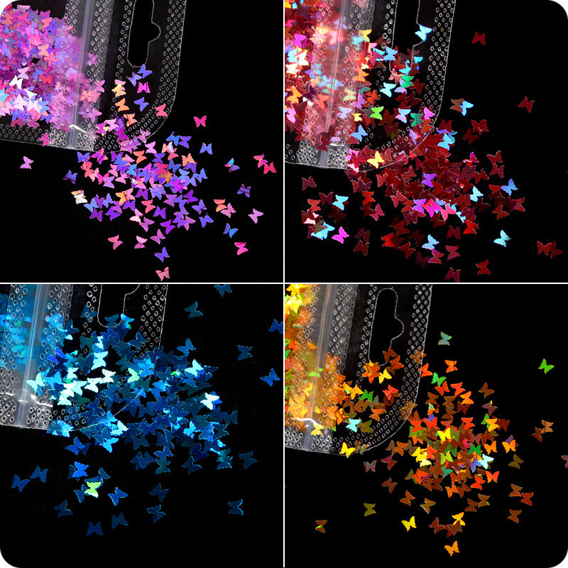 Holographic Butterfly Heart Nail Art Glitter Micro Laser Star Flakes 3D Sequins Polish Manicure Nail Decoration