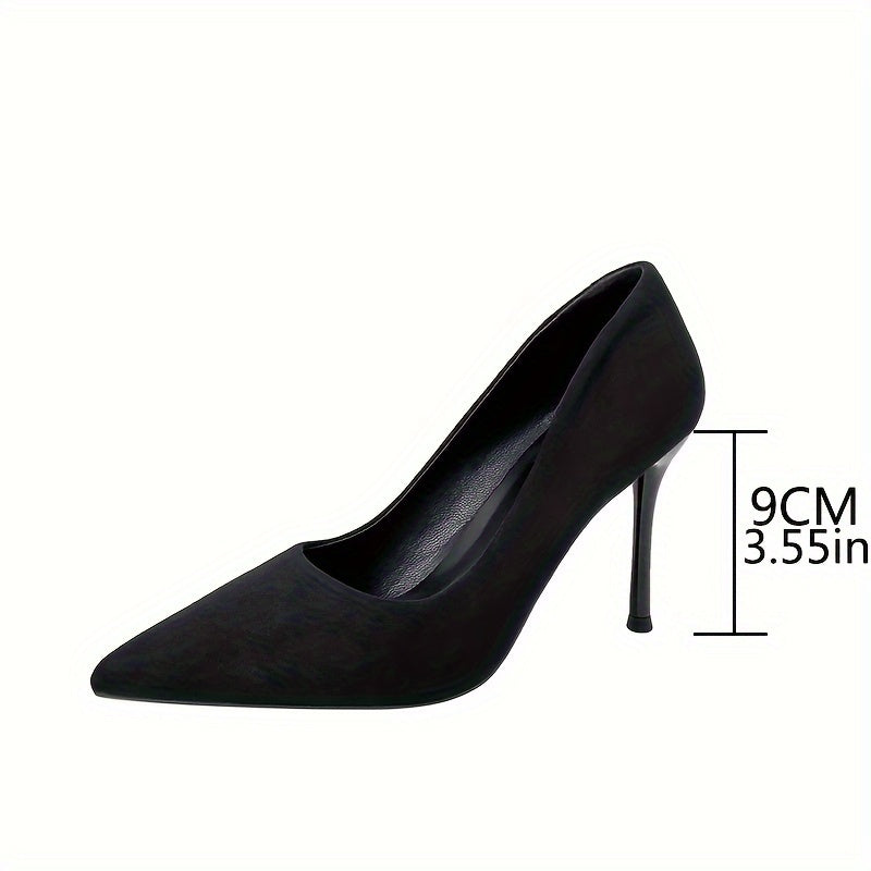 VIPMRSKING Women'S Pointed Toe Stiletto Heels - Ultra-High Heels with Soft Flannel Upper & Synthetic Cover Lining, TPU Sole for All-Season Formal & Casual Wear, Solid Color Elegant Dress Shoes for Parties, Weddings, Office, S