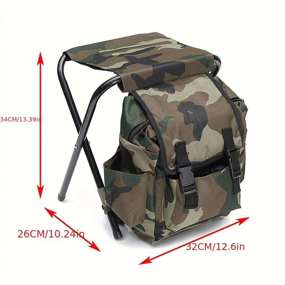 1pc Folding Camping Chair, Backpacking Picnic Bags, Suitable For Outdoor Fishing Trips Beach Barbecue