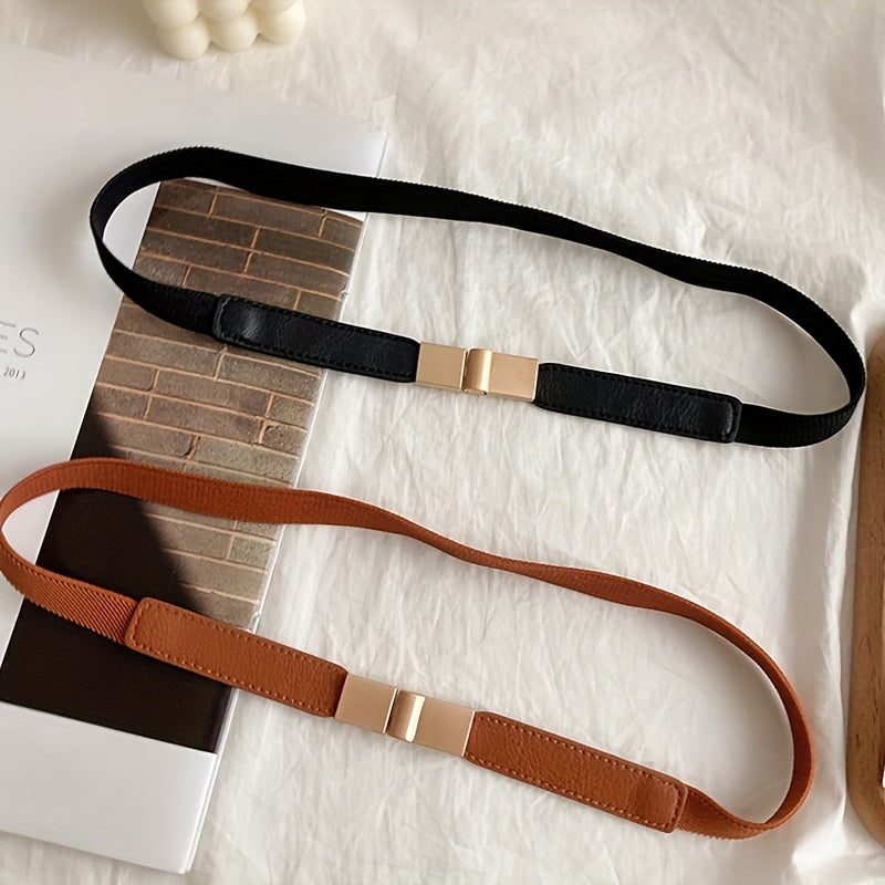 Elastic Waist Cincher Belt - Stylish Black & Golden Design, Versatile Corset for Dresses & Coats, Perfect for Casual & Formal Occasions, Everyday Fashion Accessory|Vintage Style Belt|Elastic Cincher Belt