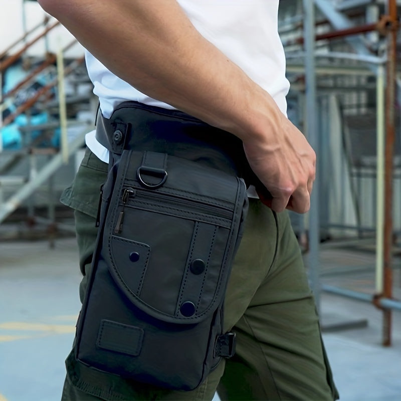 [Popular Choice] Men's Oxford Drop Legs Bags, Fashion Hip Waist Pack Thigh Bum Fanny Packs Multifunction Riding Male Shoulder Messenger Bag, Functional Stitching, Random Left And Right Sides