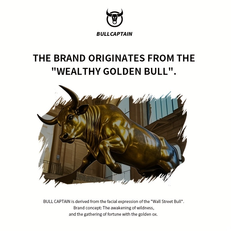 Bull Captain Men's Leather Multi-functional Briefcase Crossbody Bag, Men's Professional Business Bags For Work