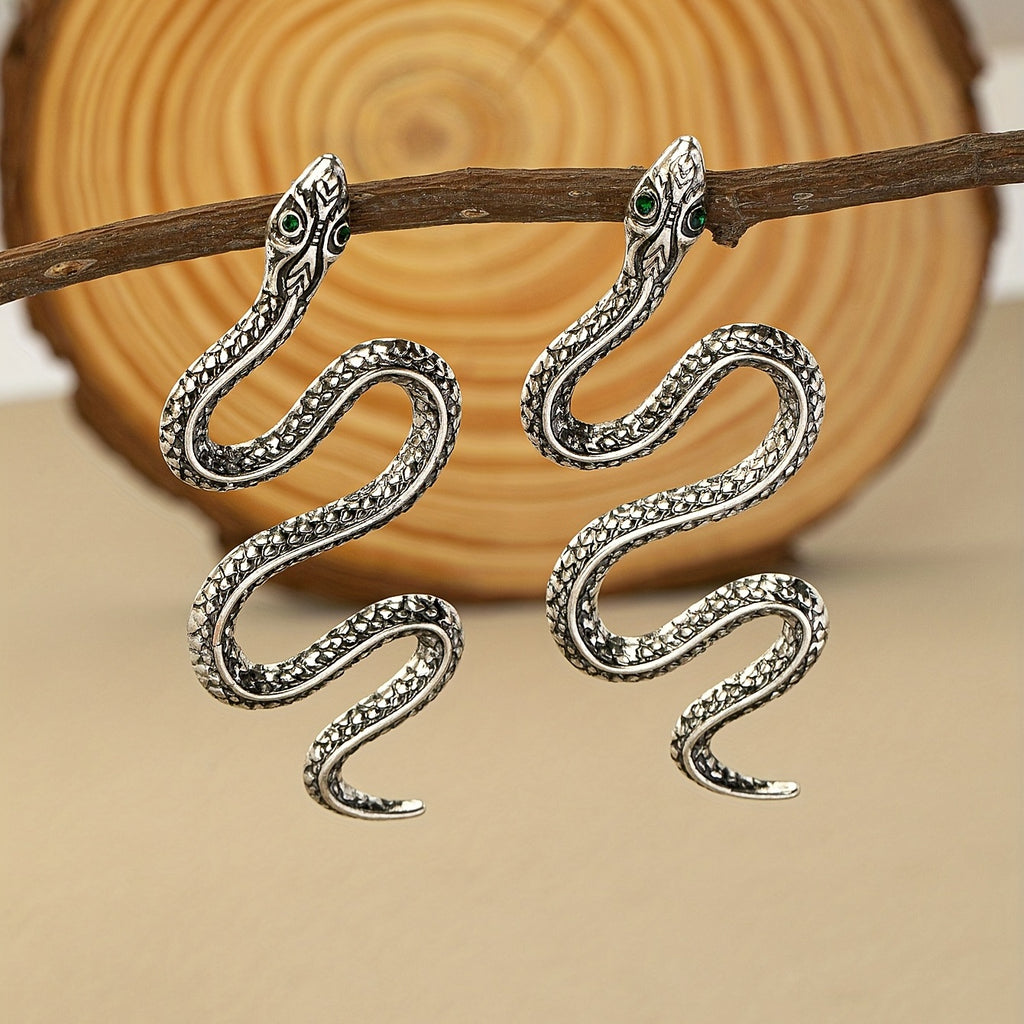 Exaggerated Snake-Shaped Earrings