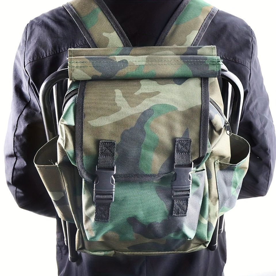 1pc Folding Camping Chair, Backpacking Picnic Bags, Suitable For Outdoor Fishing Trips Beach Barbecue