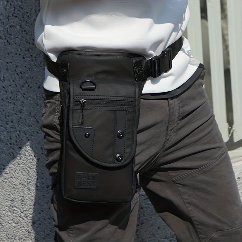 [Popular Choice] Men's Oxford Drop Legs Bags, Fashion Hip Waist Pack Thigh Bum Fanny Packs Multifunction Riding Male Shoulder Messenger Bag, Functional Stitching, Random Left And Right Sides