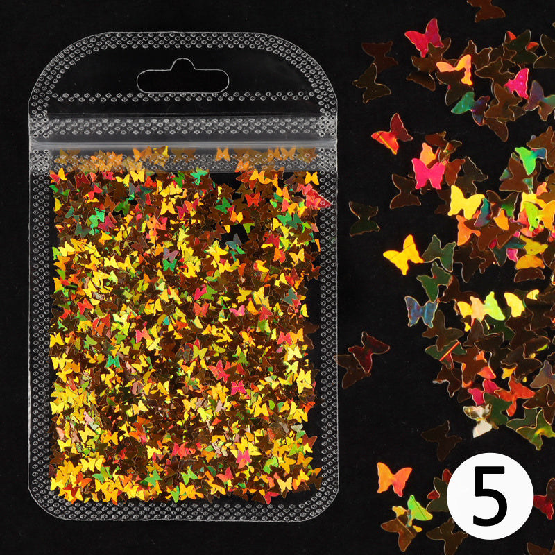 Holographic Butterfly Heart Nail Art Glitter Micro Laser Star Flakes 3D Sequins Polish Manicure Nail Decoration