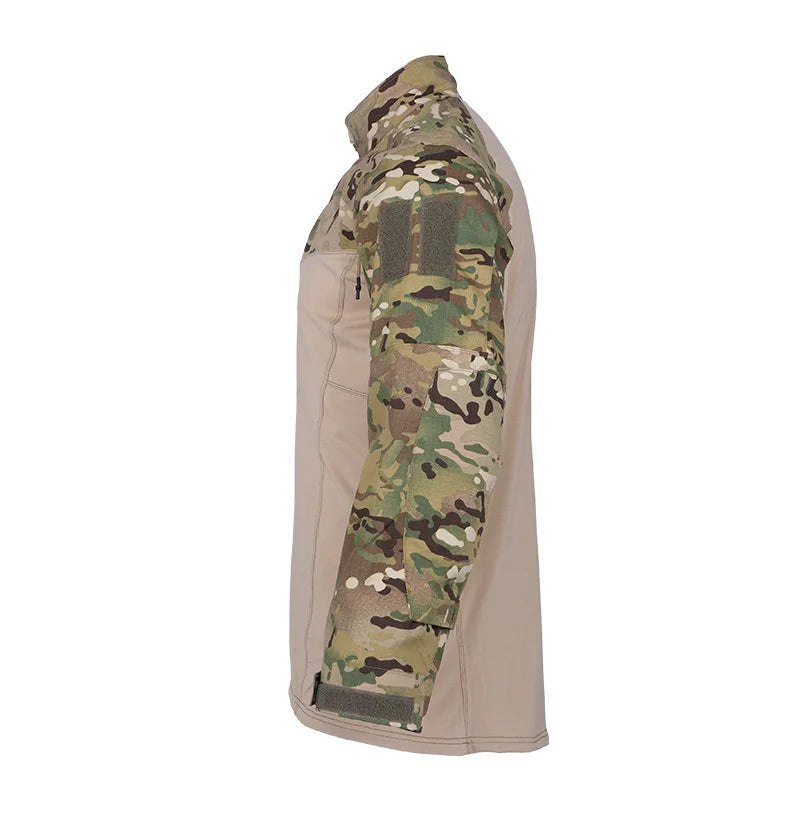 New Men Assault Camouflage Army T-shirts Military Tactical Shirt Long Sleeve Multicam Camo Combat Quick Dry Outdoor Shirts