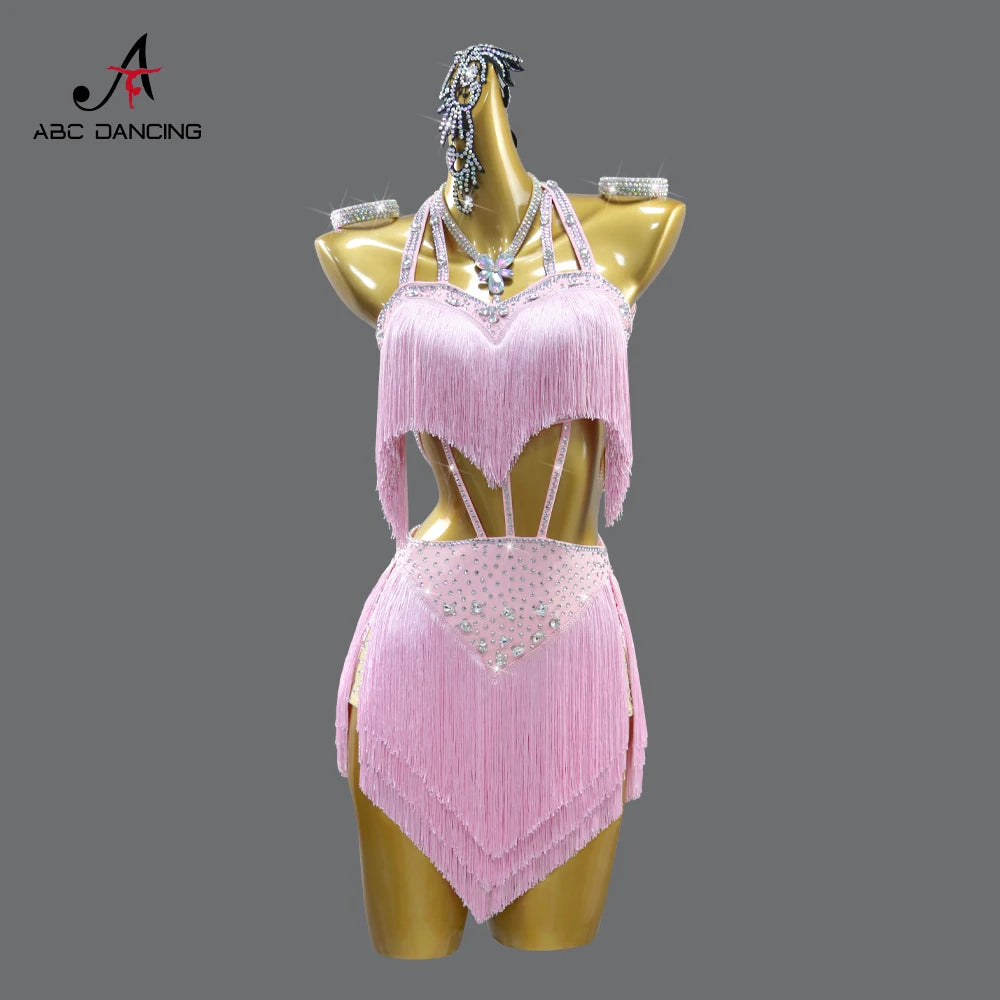 Womens Evening Party Dress Latin Dance Practice Clothes Girls Dancewear Stage Costume Sexy Outfits 2025 Parties Skirt Customized