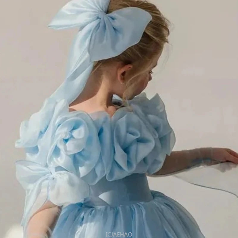 Children's Dresses Party Kids Off Shoulder Costumes Children Simple Fashionstage Pageant Host Outfits Birthday Vestido Banquet