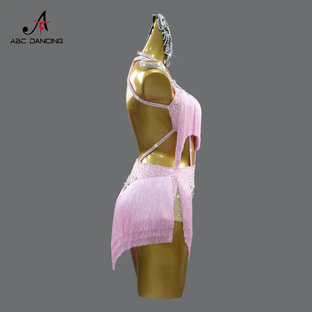 Womens Evening Party Dress Latin Dance Practice Clothes Girls Dancewear Stage Costume Sexy Outfits 2025 Parties Skirt Customized