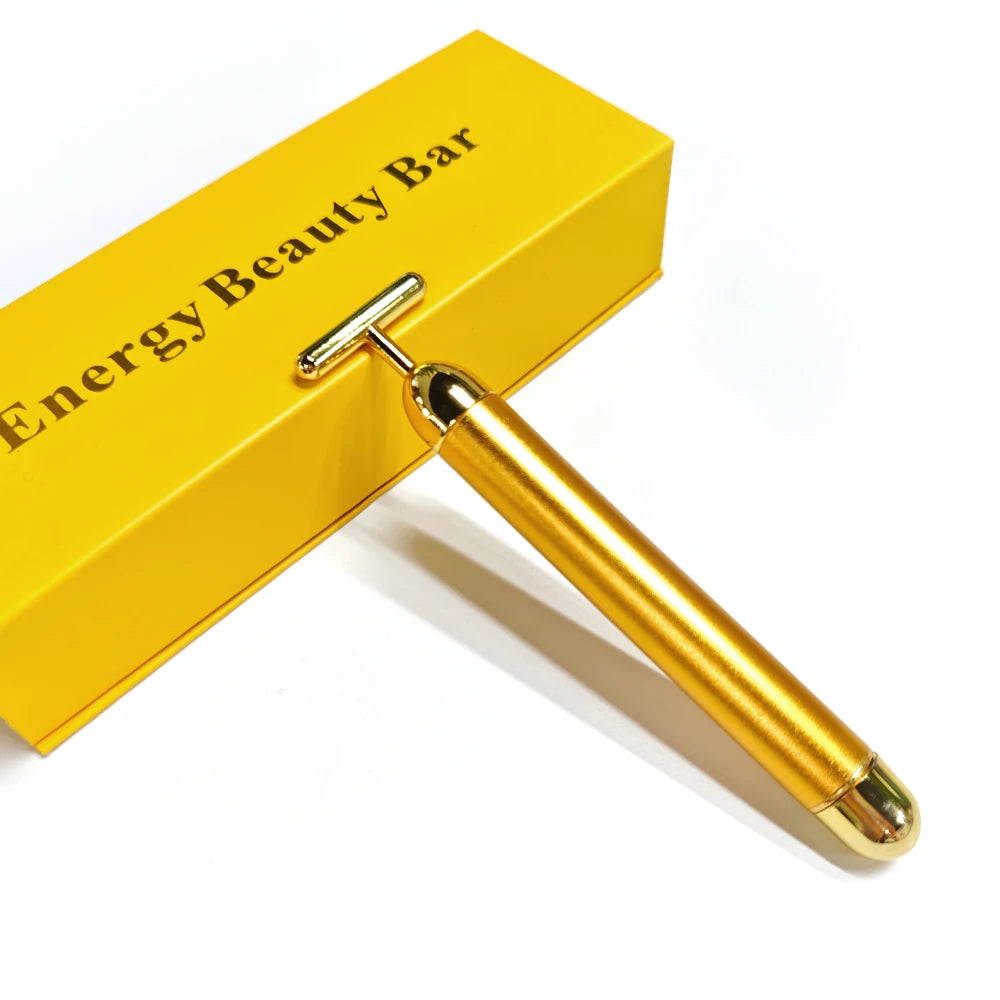 Beauty Stick 24k Gold Face Lift Bar Skin Tightening Energy Beauty Stick Vibrating Facial Massager Electric Beauty Instrument