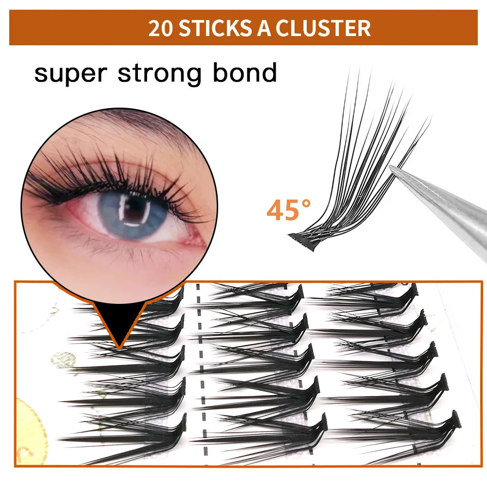 New 20D/30D/40D Mink Eyelashes L Curl 60 bundles/box Natural Handmade Eyelash Cluster Professional Makeup Lashes Tools wholesale