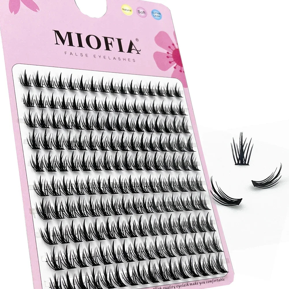 10 row anime lashes Cosplay lash natural wispy  Natural Mink Eyelashes  3D individual manga eyelash clusters   Makeup tools