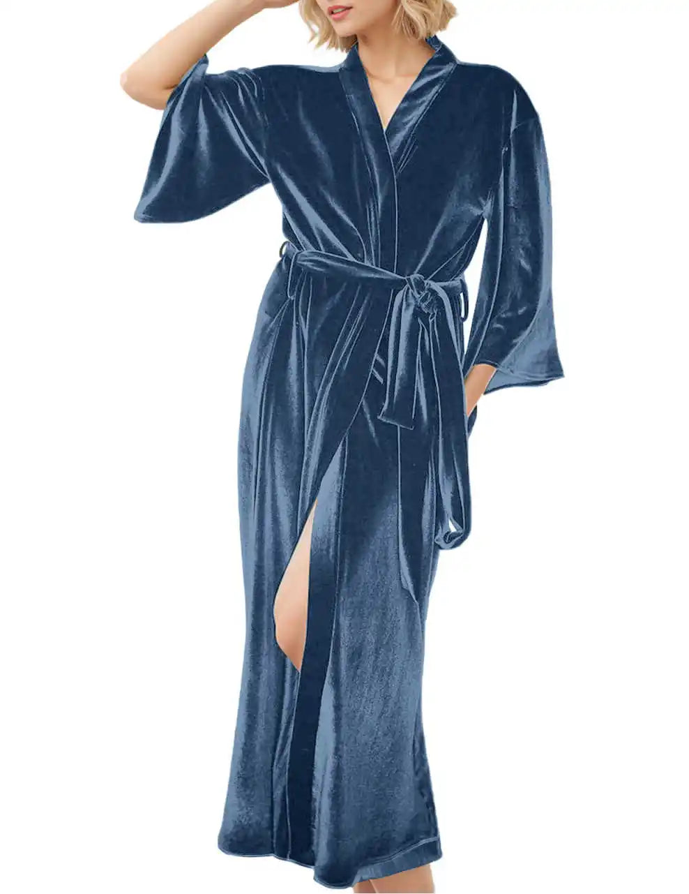 Graceful Evening Dresses Women Nightgown Pajamas V-Neck Lace up Long Sleeve Bridal Wedding Bathrobe for Photography Custom Made