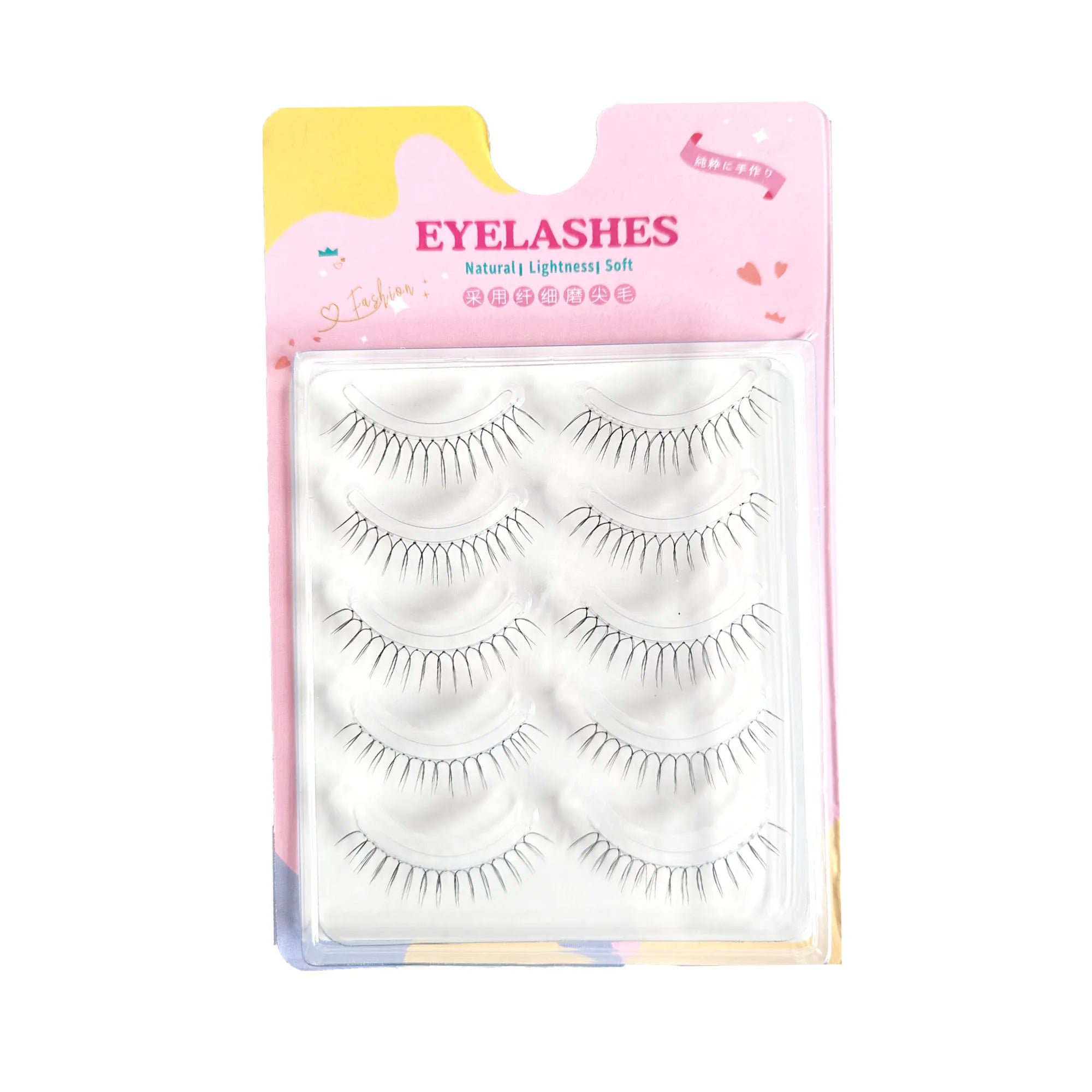 5 Pairs False Eyelashes A Type Eyelashes Upgraded Lash U-shaped 0.14mm Transparent Stem Soft Natural Eye Lashes Mink