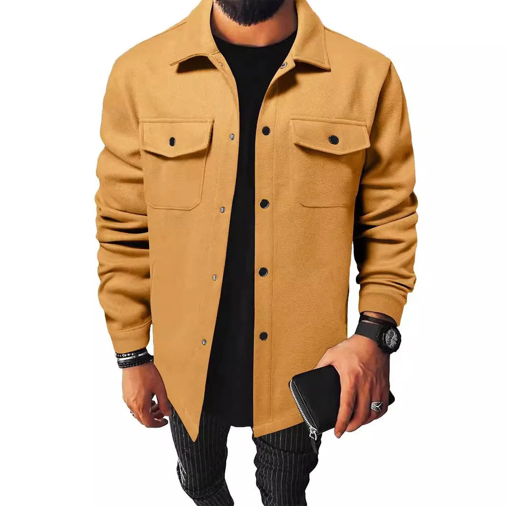 New Men's Clothing Youth Casual Men's Shirts in Stock Brushed Tops Men's Clothing Men's Shirts Solid Color Versatile Business