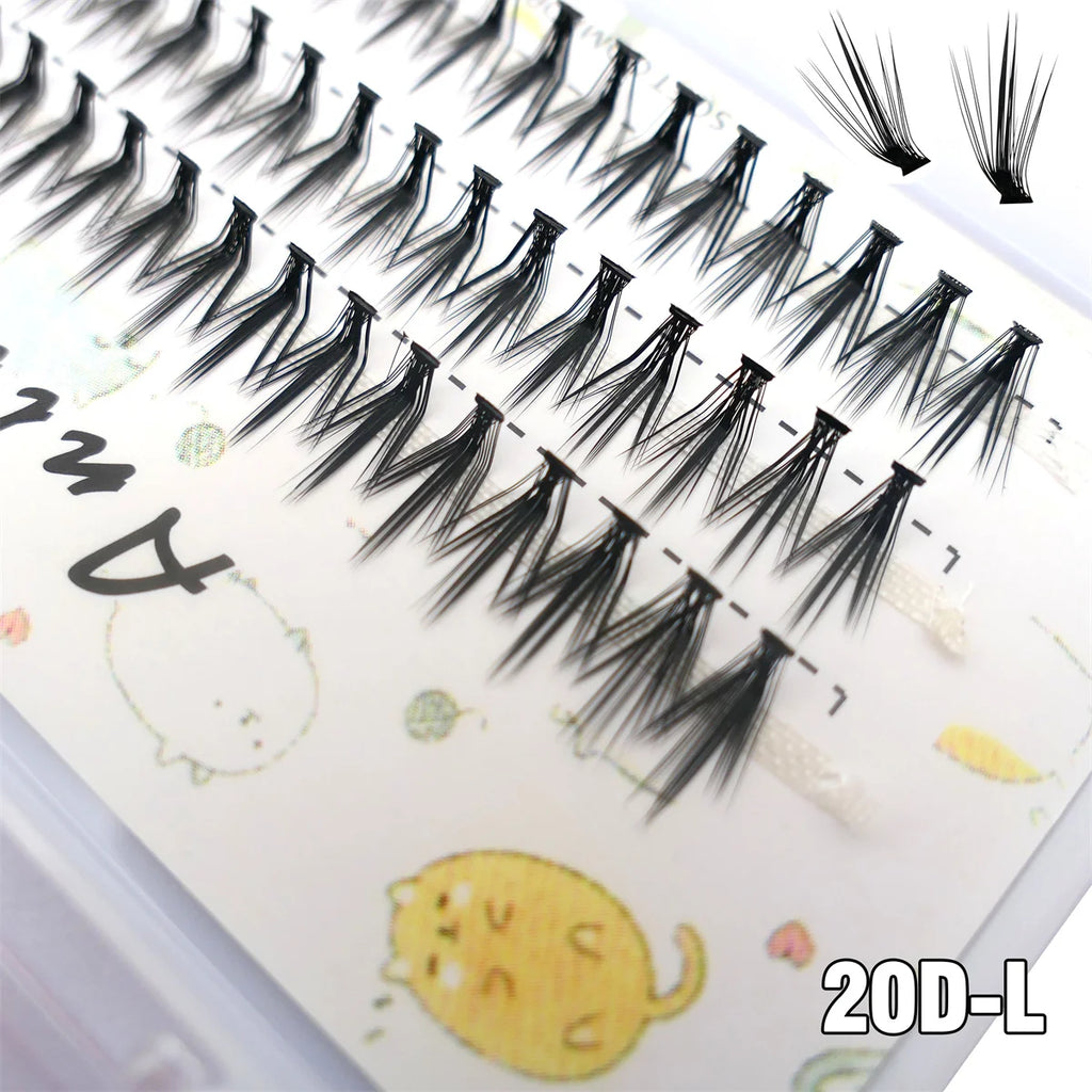 New 20D/30D/40D Mink Eyelashes L Curl 60 bundles/box Natural Handmade Eyelash Cluster Professional Makeup Lashes Tools wholesale