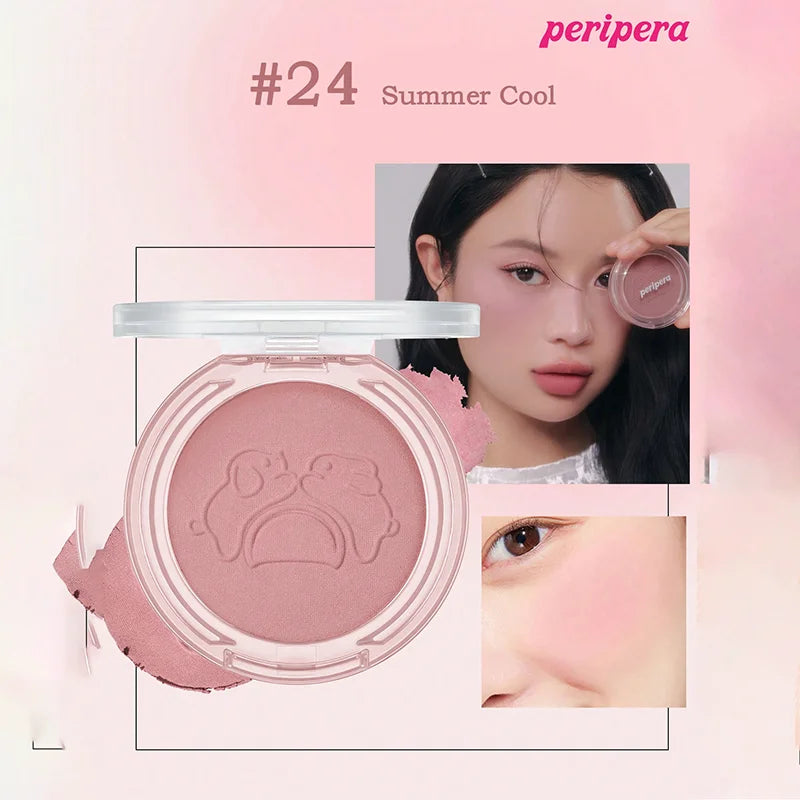 K-Beauty Single Color Blush Palette, Matte Fine Powder Cheek Blush, Non-Cakey, Long-Lasting, Nude Makeup, K-Beauty Cosmetic