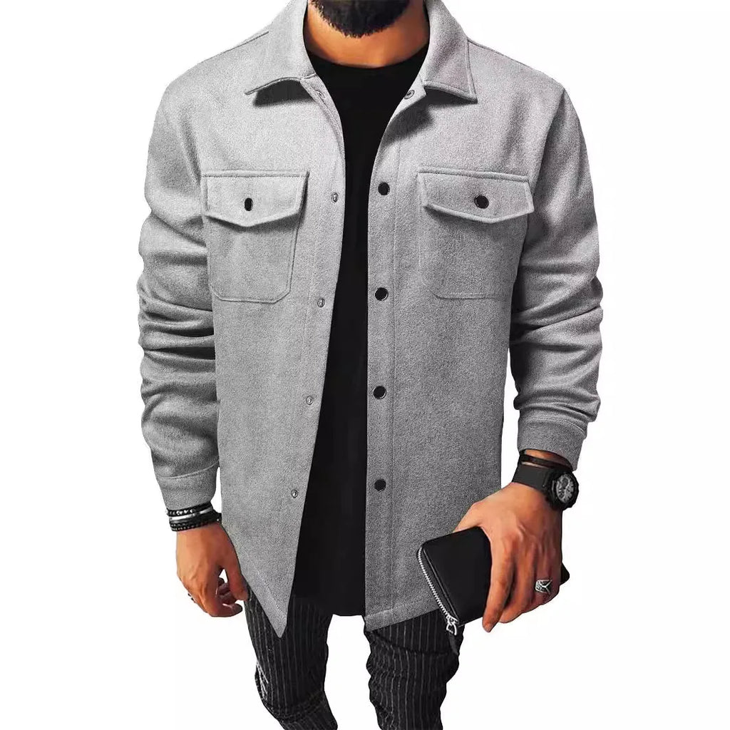 New Men's Clothing Youth Casual Men's Shirts in Stock Brushed Tops Men's Clothing Men's Shirts Solid Color Versatile Business