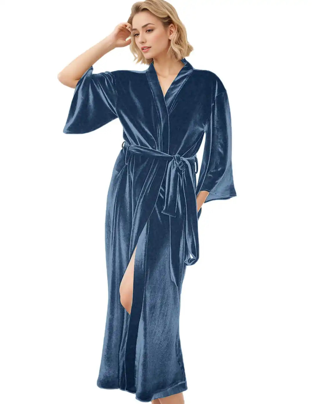 Graceful Evening Dresses Women Nightgown Pajamas V-Neck Lace up Long Sleeve Bridal Wedding Bathrobe for Photography Custom Made