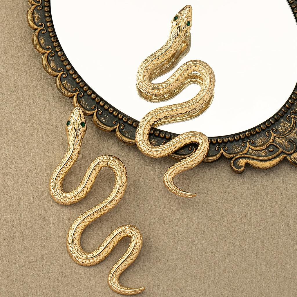 Exaggerated Snake-Shaped Earrings