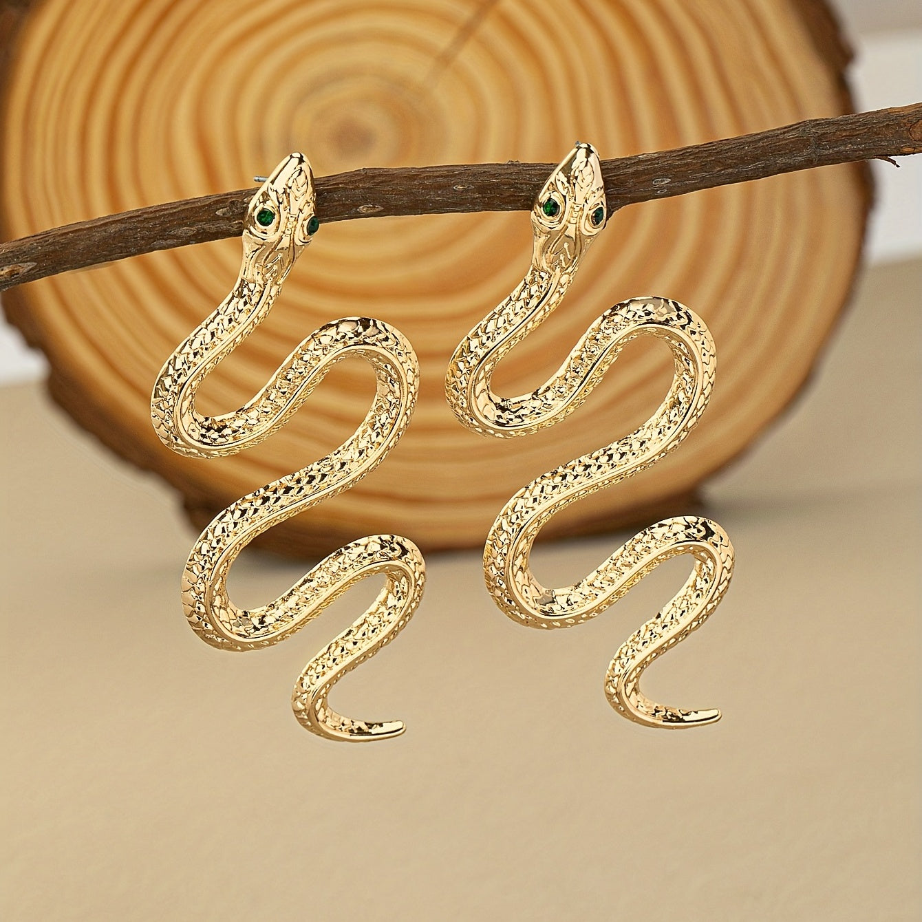 Exaggerated Snake-Shaped Earrings