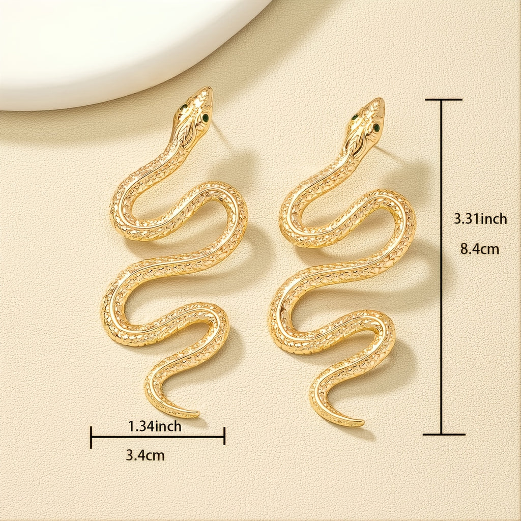 Exaggerated Snake-Shaped Earrings