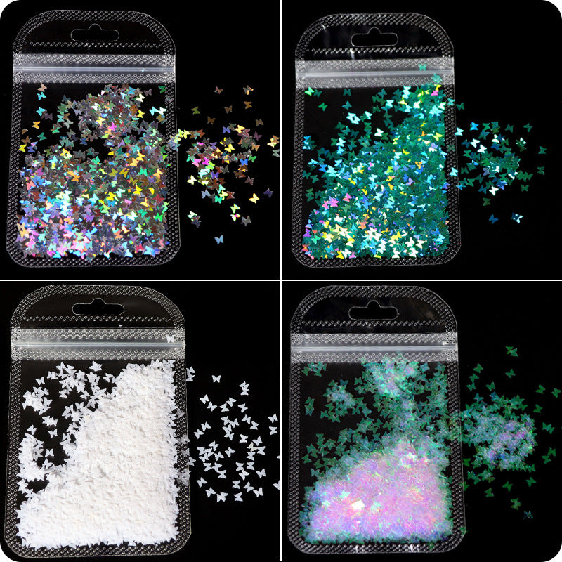Holographic Butterfly Heart Nail Art Glitter Micro Laser Star Flakes 3D Sequins Polish Manicure Nail Decoration