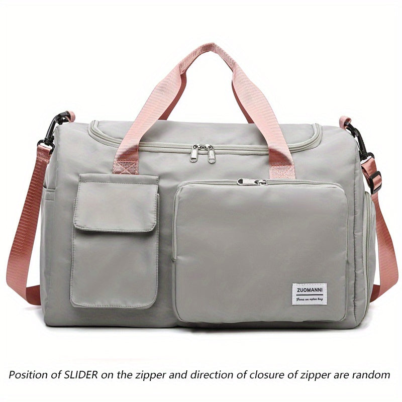 Unisex Large Capacity Travel Bag Luggage Nylon Sports Gym Tote Bags for Women Weekender Overnight Duffle Bag with Shoe Compartment