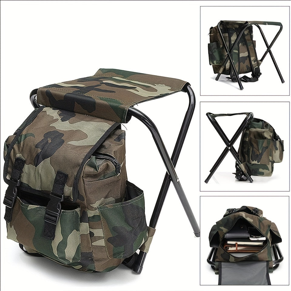 1pc Folding Camping Chair, Backpacking Picnic Bags, Suitable For Outdoor Fishing Trips Beach Barbecue