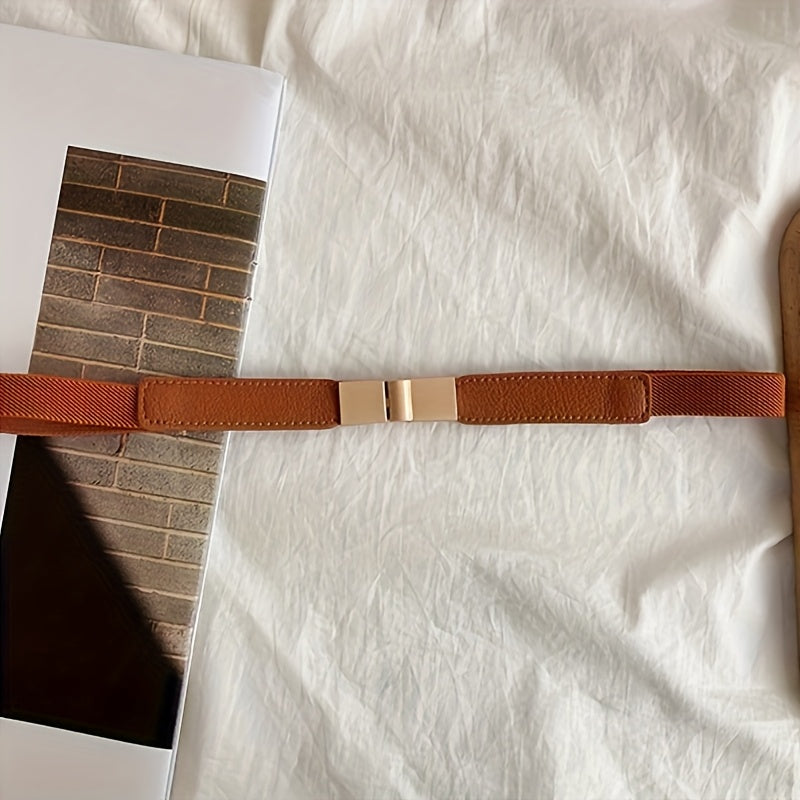 Elastic Waist Cincher Belt - Stylish Black & Golden Design, Versatile Corset for Dresses & Coats, Perfect for Casual & Formal Occasions, Everyday Fashion Accessory|Vintage Style Belt|Elastic Cincher Belt