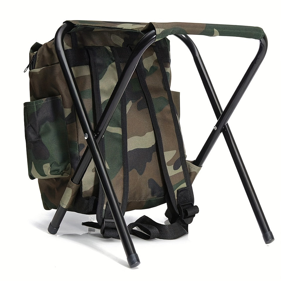 1pc Folding Camping Chair, Backpacking Picnic Bags, Suitable For Outdoor Fishing Trips Beach Barbecue