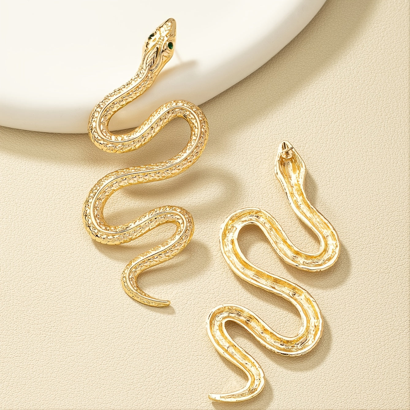 Exaggerated Snake-Shaped Earrings