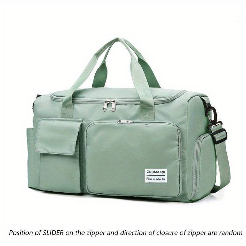 Unisex Large Capacity Travel Bag Luggage Nylon Sports Gym Tote Bags for Women Weekender Overnight Duffle Bag with Shoe Compartment