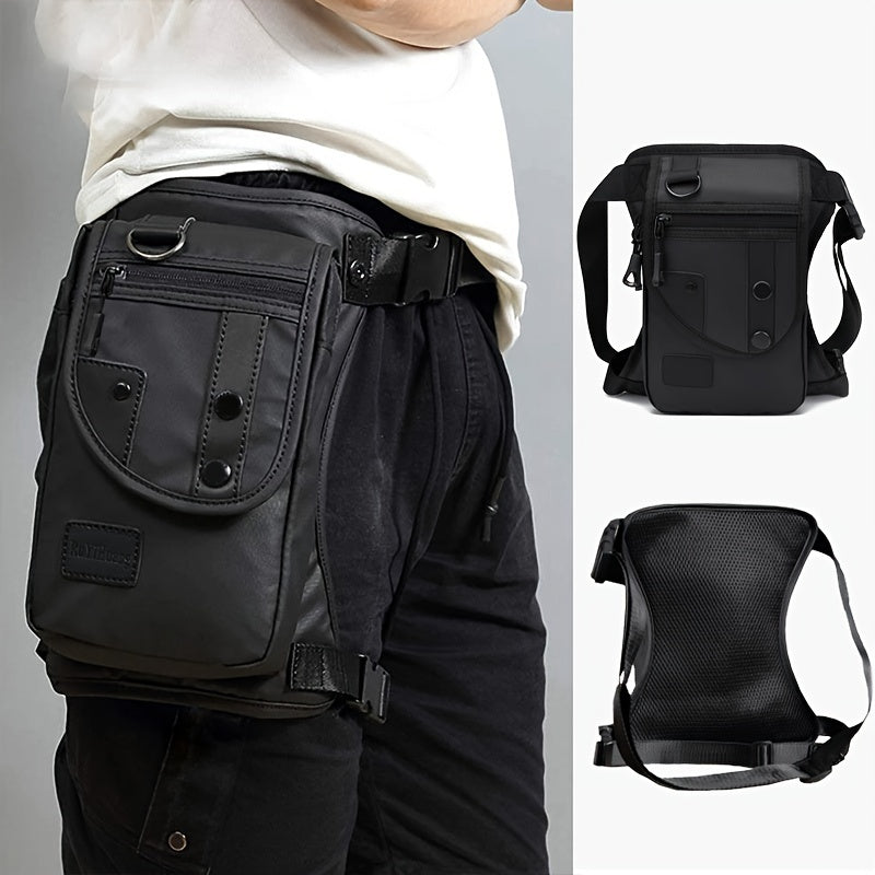 [Popular Choice] Men's Oxford Drop Legs Bags, Fashion Hip Waist Pack Thigh Bum Fanny Packs Multifunction Riding Male Shoulder Messenger Bag, Functional Stitching, Random Left And Right Sides