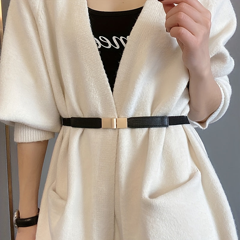 Elastic Waist Cincher Belt - Stylish Black & Golden Design, Versatile Corset for Dresses & Coats, Perfect for Casual & Formal Occasions, Everyday Fashion Accessory|Vintage Style Belt|Elastic Cincher Belt